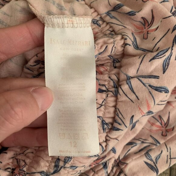 Isaac Mizrahi Pink Floral Cami Romper One Piece with snap leg closure - 12M - Picture 7 of 8
